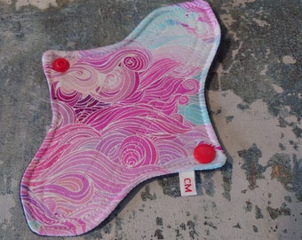 Slim 7.5 inch Light Flow, Reusable Cloth Menstrual Pad, Period CSP, Sanitary Pads. Period towels, Vegan and eco friendly