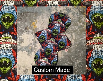 Custom Made CSP - Menstrual Pads, Reusable Cloth Pads, Cloth Sanitary Pads, Panty Liners. Alien