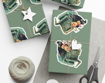 Vuilniswagen, cadeaupapier vuilniswagen voor alle gelegenheden, milieuvriendelijk inpakpapier, aangepaste cadeauverpakking verjaardag en feestdag