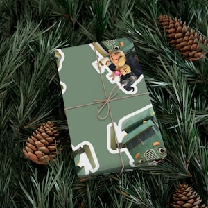 Papeles de regalo con forma de camión de basura para toda ocasión, papel de regalo ecológico, papel de regalo personalizado para cumpleaños y festividades. imagen 4