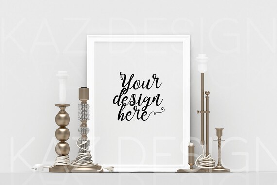 Vertical White Frame Mockup Poster Mockup Styled Mockup Digital
