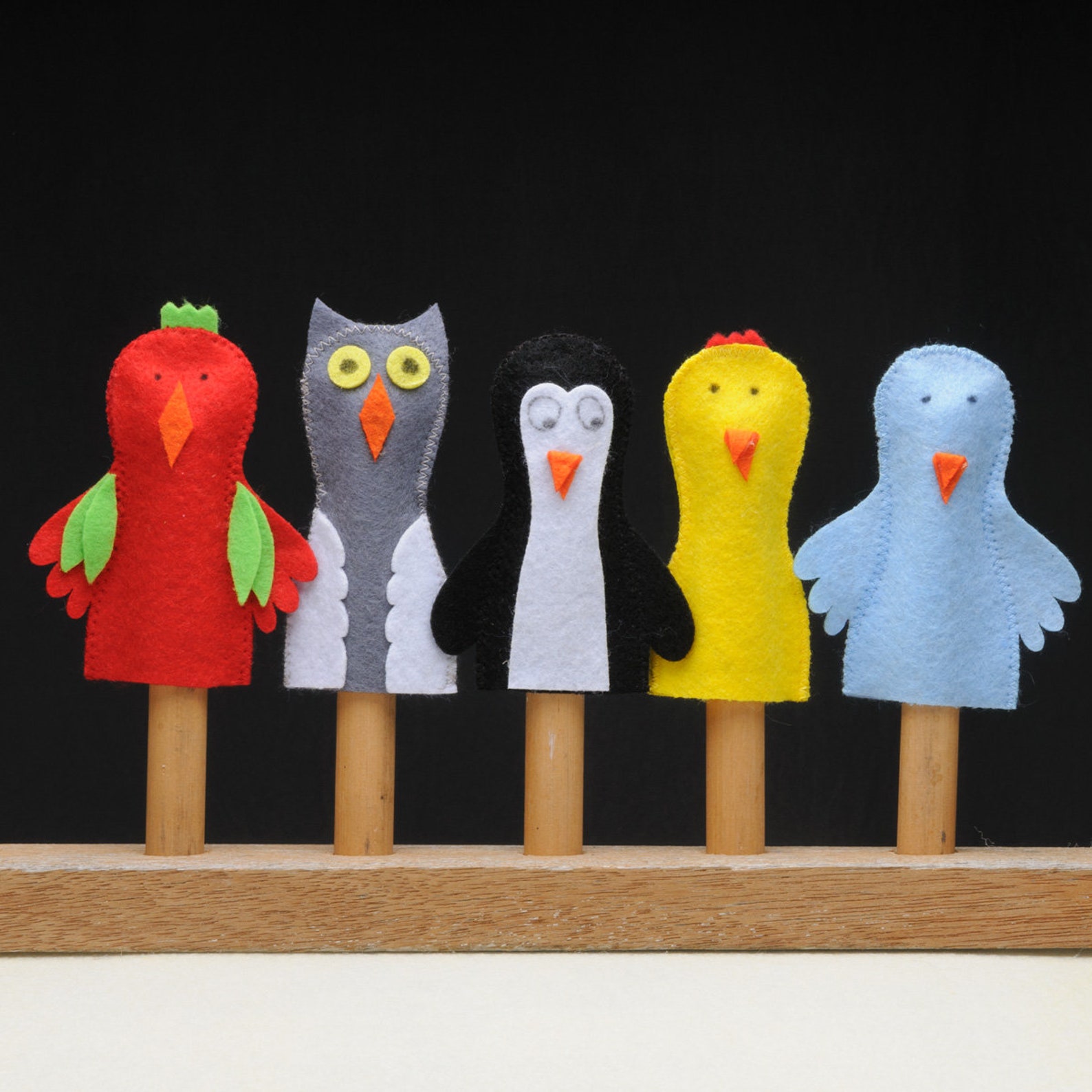 Birds finger puppets imaginative play Montessori story Etsy