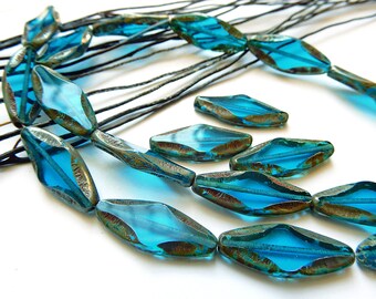Creafirm 10 Breloques /Émaill/ées Losanges Double Face 25mm Couleur Turquoise