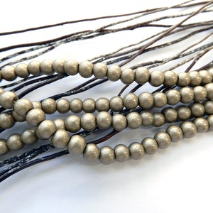 Beads 4 mm golden beige Champagne glass per 50/100 image 1