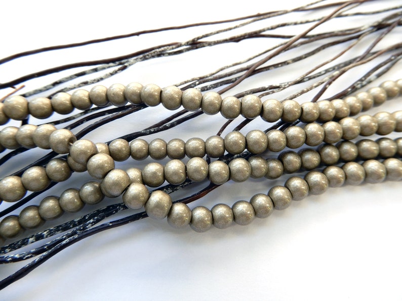 Beads 4 mm golden beige Champagne glass per 50/100 image 1