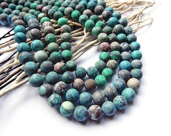 Perles 8 mm Turquoise Howlite mat pierre naturelle turquoise ou verte