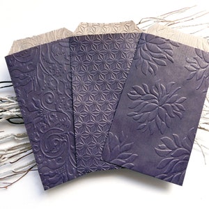 10 buste di carta kraft viola goffrata 13 cm 6 modelli tra cui scegliere sacchetti regalo