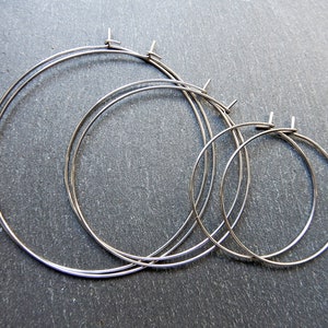 Hoop earrings 20/30/40 or 50 mm stainless steel silver to personalize for creation