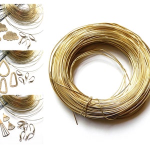 Raw brass wire 0.4 / 0.5 or 0.6 mm for jewelry creation