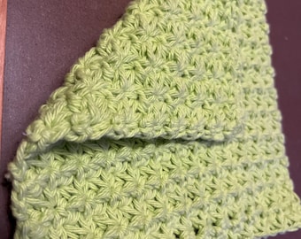 Lime Green Crochet Flower Washcloth – Handcrafted Kitchen Scrubber