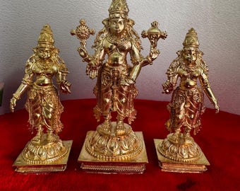 Srinivasa Swamy mit Lakshmi und Padmavathi- Prasiddh Idolen präsentiert Panchaloha Idol