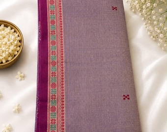 6 yards kanchi cotton saree with thread border