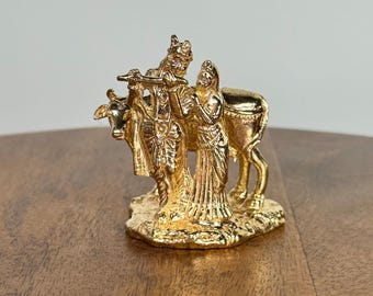 Radha Krishna con vaca - Prasiddh Idols presenta Panchaloha Idol