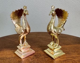 Mayura/Peacock - Prasiddh idols presents Panchaloha made miniature pair of birds