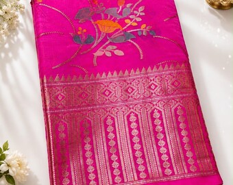 Banarasi Dupain katan silk Tilfi Meenakari soft saree