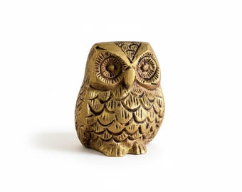 Golden Vastu Owl - Prasiddh idols presents Brass handcrafted Calm and Composed Owl figurine
