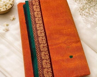 6 yards kanchi cotton saree with thread border