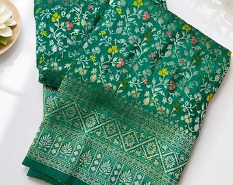 Banarasi semi katan silk saree - Semi crushed silk fabric