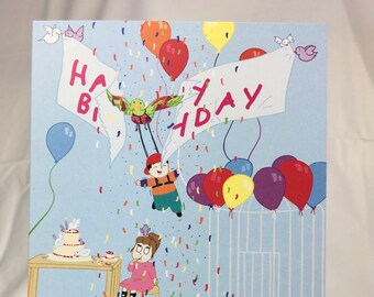 The Birds are Loose! Birthday Card