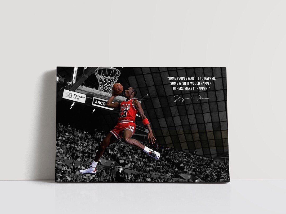 Michael Jordan Inspirational Wall Art Basketball Legend Slam Etsy
