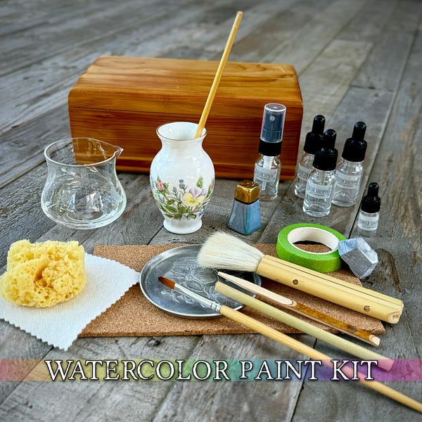 Watercolor Painting Kit – DIY Retro Box, Beginner Art Supplies