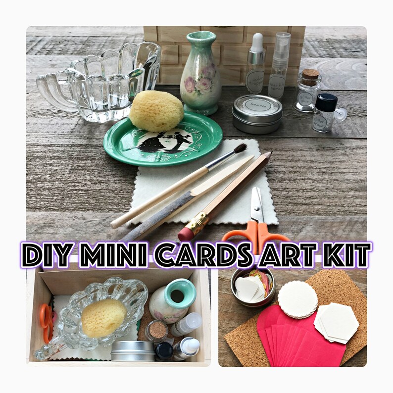 Diy Mini Cards Art Kit Thinking Of You Wonderbox Etsy