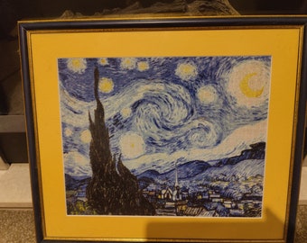 Starry night reproduction crosstich