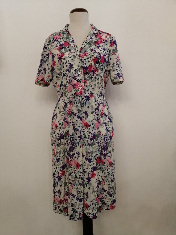 Vintage floral print dress 1980s