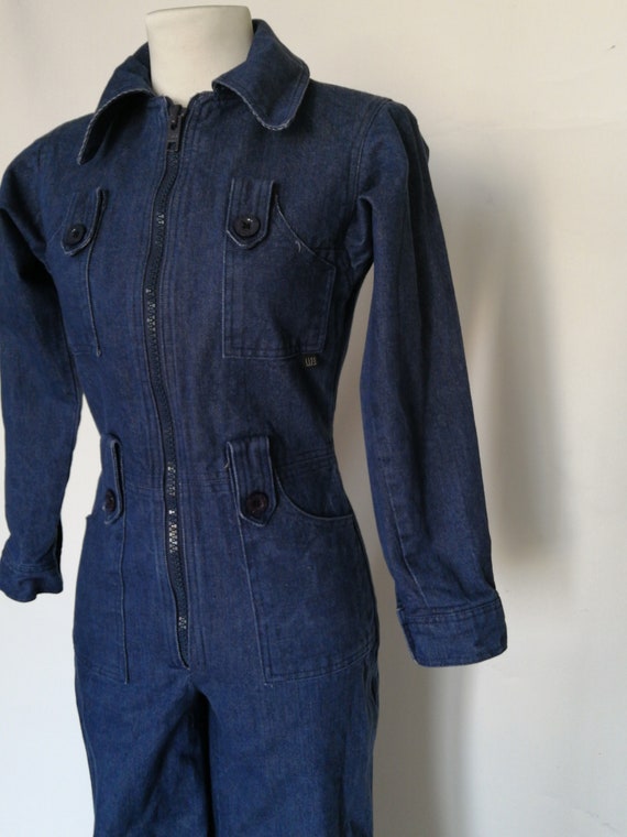 Vintage denim jumpsuit from the 1970s