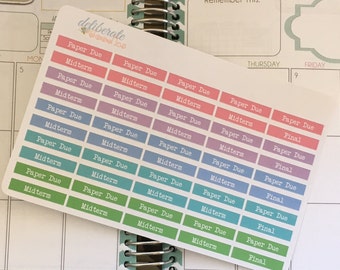 School Assignment Planner Stickers