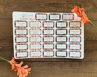 Gratitude Advent Stickers -- Made to fit the Deliberate Doodles Planner, Erin Condren Planner and Happy Planner