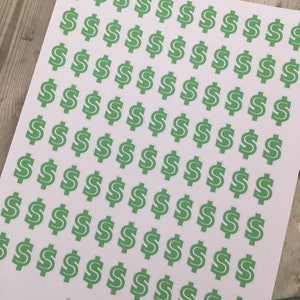 Dollarzeichen Aufkleber -- Passend für die Deliberate Doodles, Erin Condren und Happy Planner (H011)