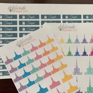 LDS Temple Planner Stickers -- Made to fit the Mormon Mom Planner or Erin Condren Planner
