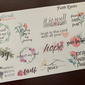 Faith Quote Planner Stickers — Made to fit the Deliberate Doodles, Erin Condren and Happy Planner (Q020)