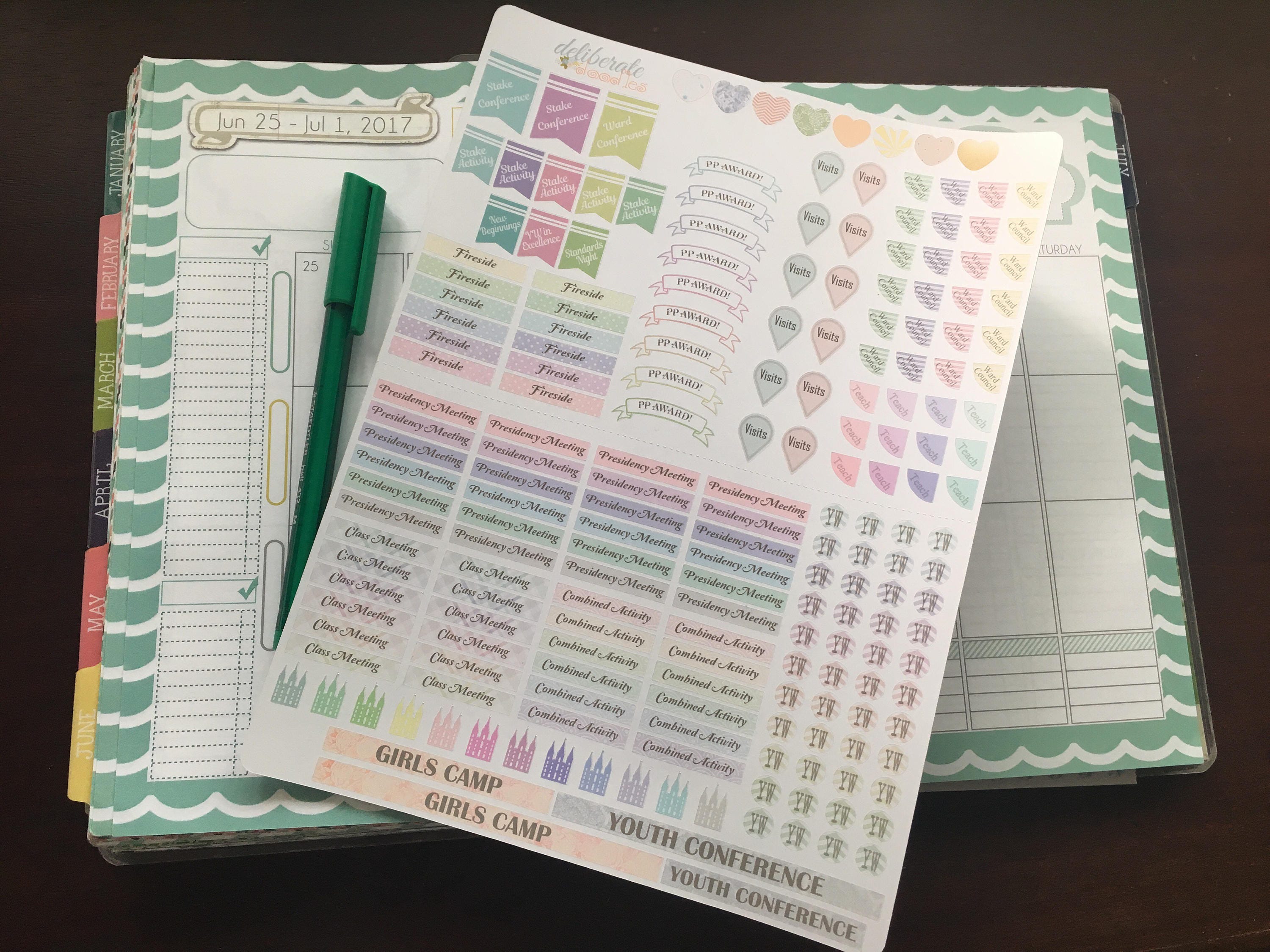 LDS Young Women Presidency Planner Stickers Made to fit the | Etsy