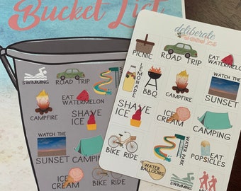 Summer Bucket List Planner Sticker — Made to fit the Leafy Treetop Planner