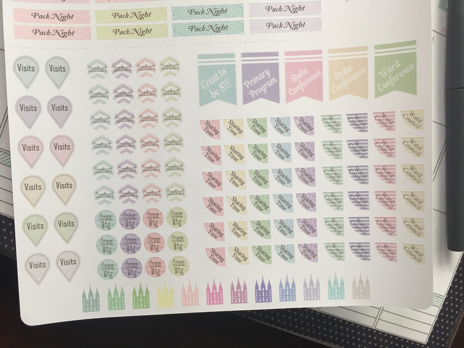 LDS Primary Presidency Planner Stickers Made to fit Mormom | Etsy