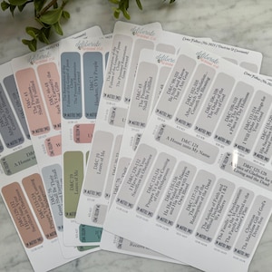 2025 Kom en volg mij, leer en verbonden, grote leesblokken plannerstickers