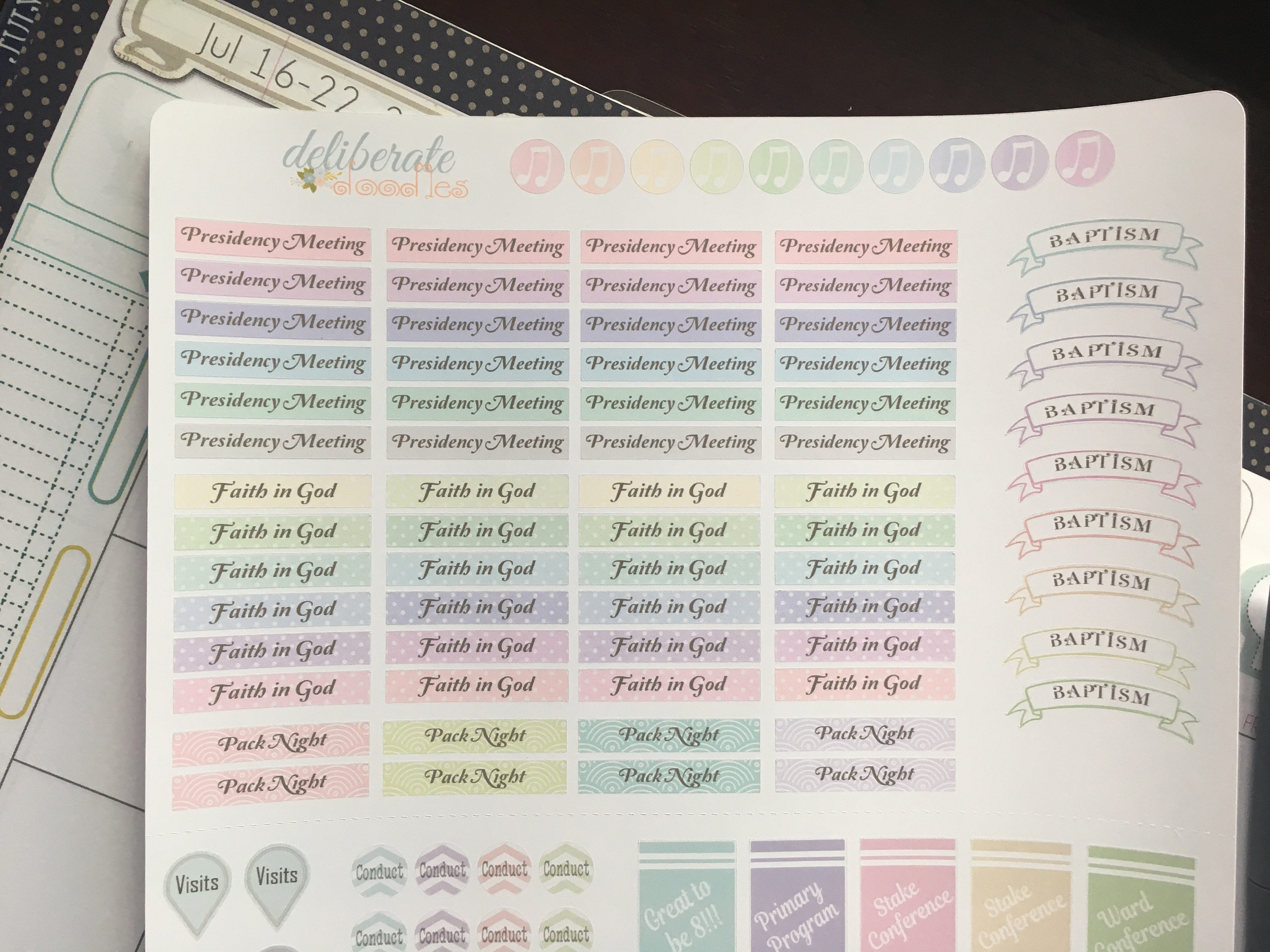 LDS Primary Presidency Planner Stickers Made to fit Mormom | Etsy