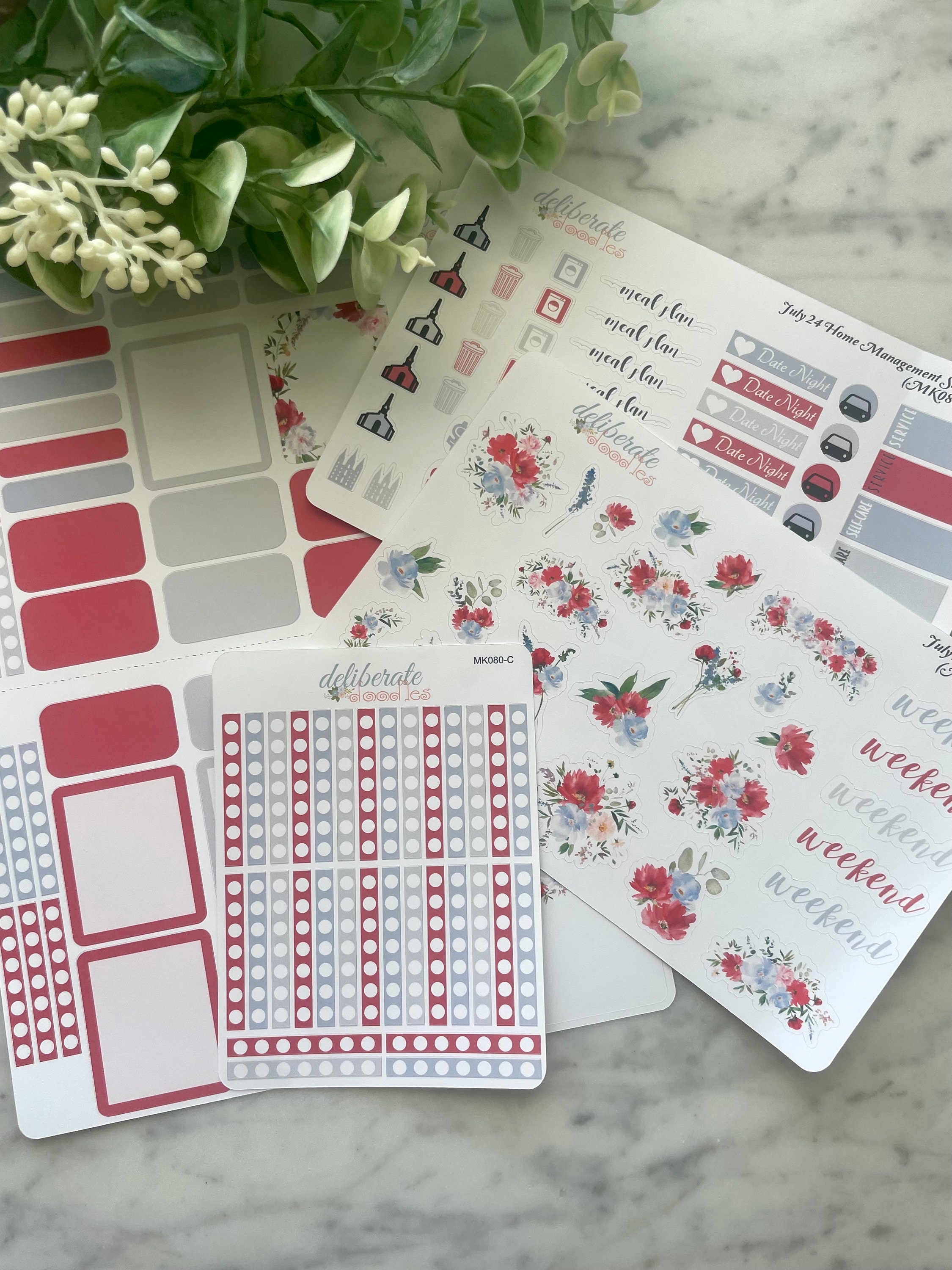 July 24 Monthly Planner Sticker Kit (MK080) - Etsy