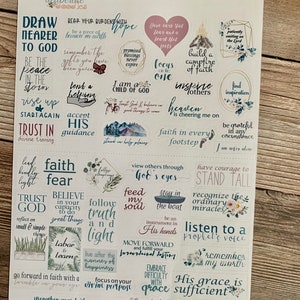 Pegatinas para planificadores con pensamientos positivos religiosos: diseñadas para Deliberate Doodles, Erin Condren y Happy Planners (Q043)