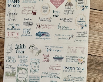 Religious Positive Thought Planner Stickers — Made to fit the Deliberate Doodles, Erin Condren and Happy Planners (Q043)