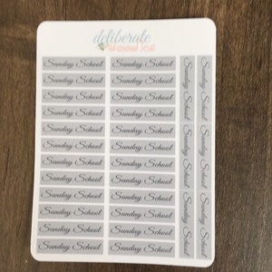 Sonntagsschule Sticker - passend für die Deliberate Doodles, Erin Condren und Happy Planner (R017)