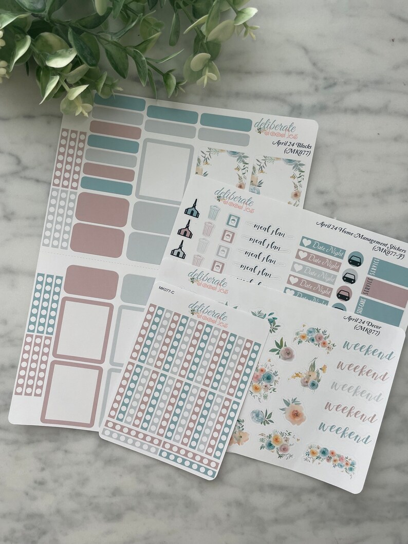 April 24 Monthly Planner Sticker Kit (MK077) - Etsy