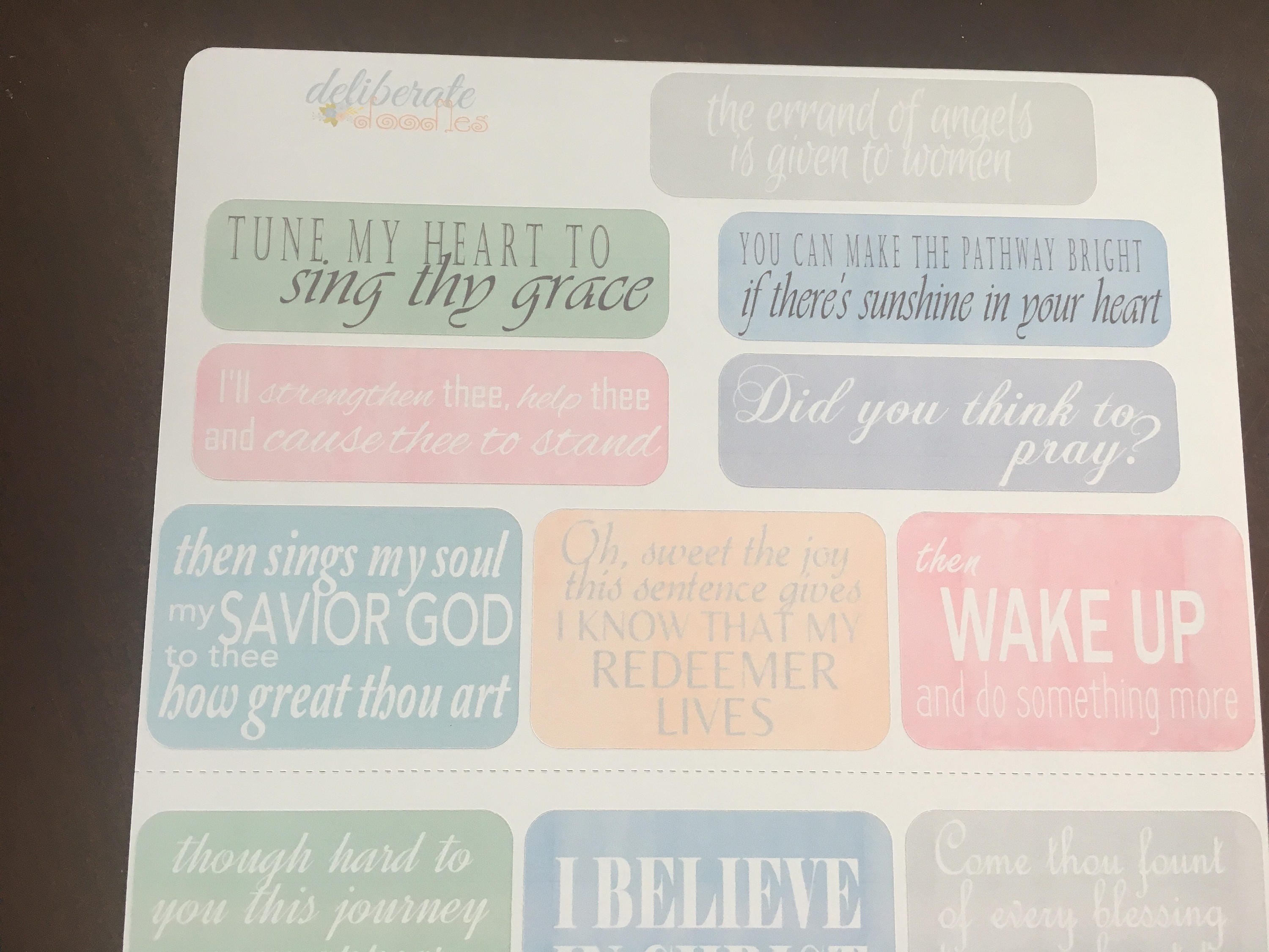 Hymn Quote Planner Stickers Made to Fit the Leafy Treetop - Etsy
