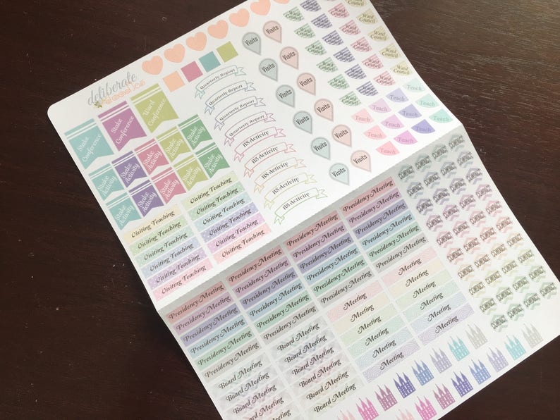 LDS Relief Society Planner Stickers Made to Fit the Leafy - Etsy