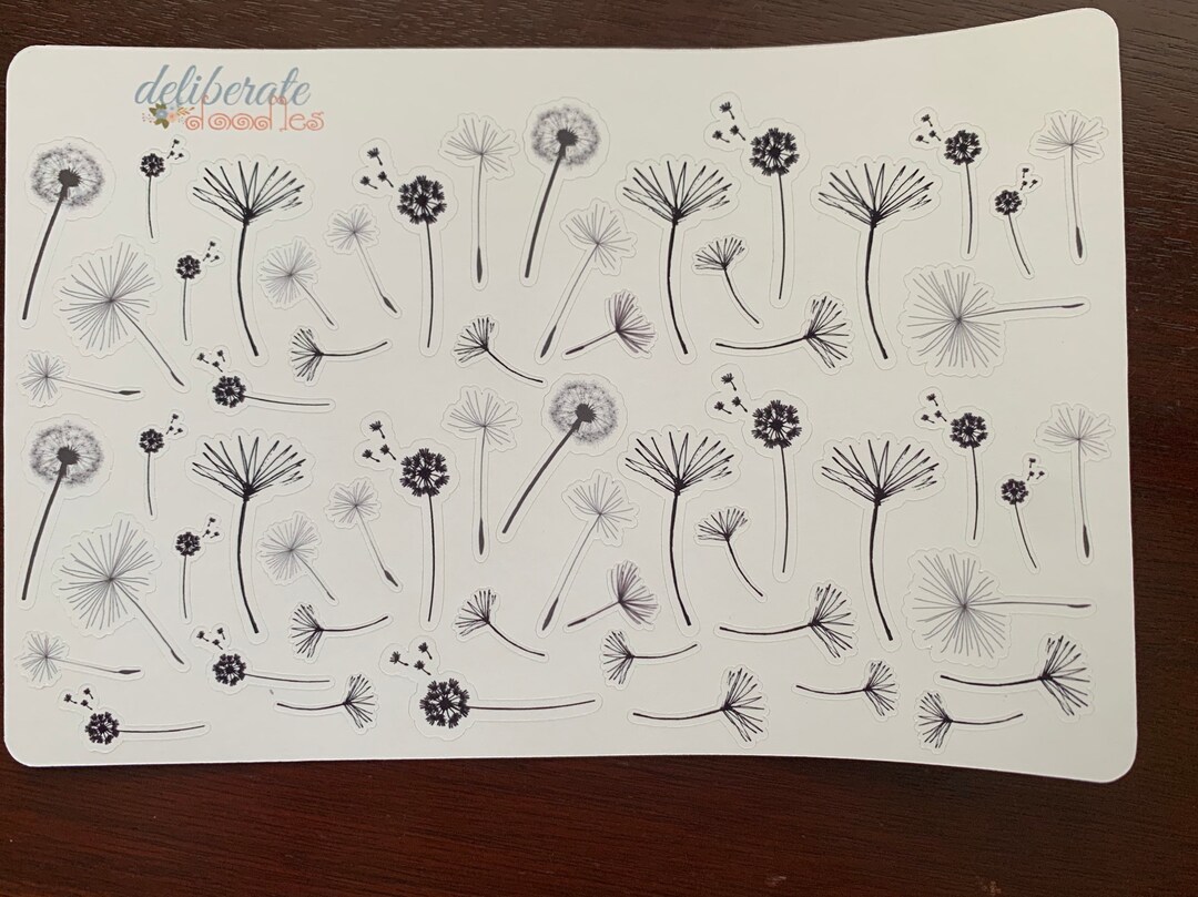 Dandelion Sticky Notes Dandelion Planner Stickers - Made to Fit the Deliberate Doodles, Erin ...