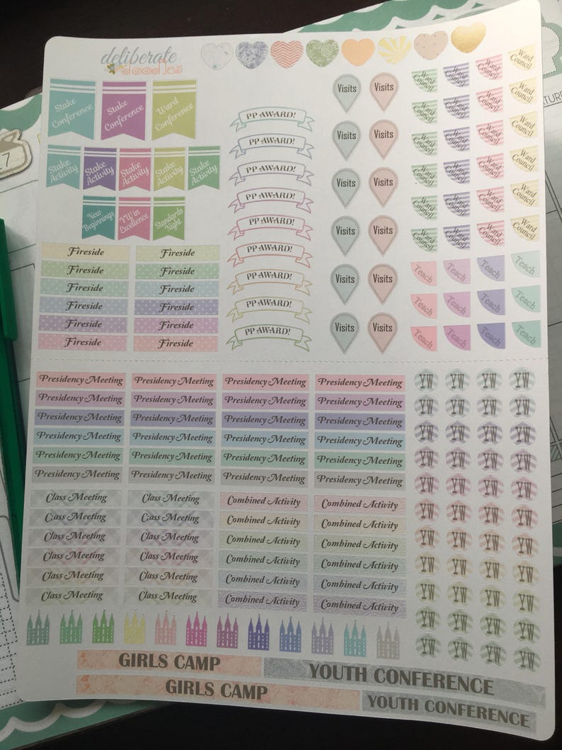 LDS Young Women Presidency Planner Stickers Made to Fit the - Etsy