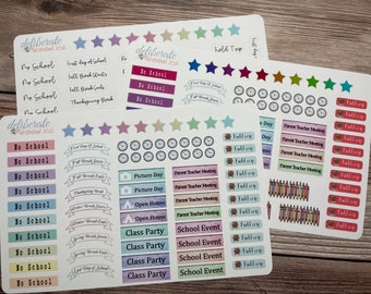 Back To School Planner Stickers -- Made to fit the Mormon Mom Planner & Mom on the Go Planner