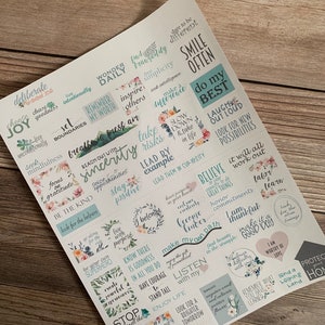 Pegatinas para planificador de pensamiento positivo, hechas para adaptarse a los garabatos deliberados, Erin Condren y Happy Planners (Q042).